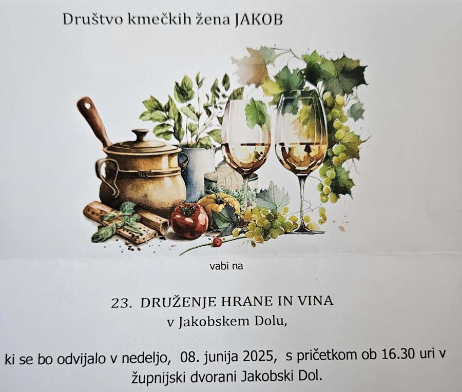 23. DRUŽENJE HRANE IN VINA V JAKOBSKEM DOLU